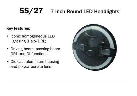7" NEW TRUCKLITE LED HEADLIGHT ECE (RHD) H4/H13 CONNECTOR